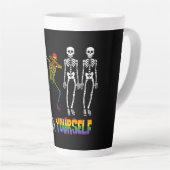 Tasse Latte Osez Être Vous Halloween Dabbing Skeleton Pop (Angle droit)