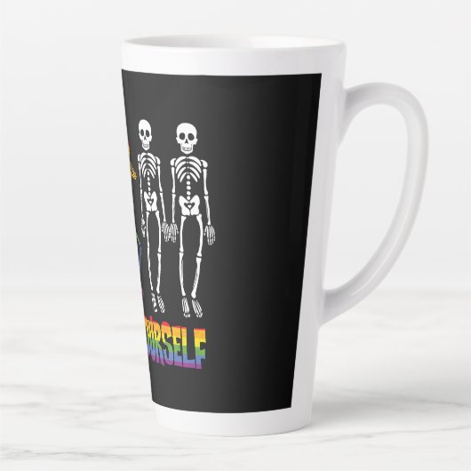 Tasse Latte Osez Être Vous Halloween Dabbing Skeleton Pop (Droite)