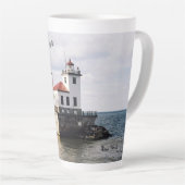 Tasse Latte Oswego West Pierhead Light latte muette (Angle droit)