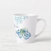 Tasse Latte Otopus bleu aquarelle (Droite)