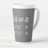 Tasse Latte Ottawa Ontario Latitude & Longitude (Angle droit)