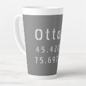 Tasse Latte Ottawa Ontario Latitude & Longitude (Angle gauche)