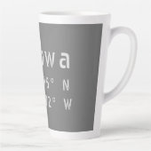 Tasse Latte Ottawa Ontario Latitude & Longitude (Droite)