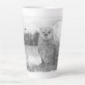 Tasse Latte Otter par le lac (Devant)
