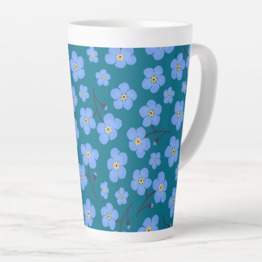 Tasse Latte Oublie-moi pas motif (Angle droit)