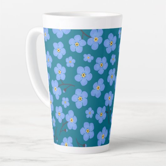 Tasse Latte Oublie-moi pas motif (Angle gauche)
