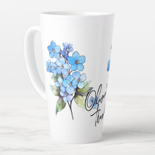 Tasse Latte Oubliez-moi, pas "Merci !" Slogan et nom modifiabl (Angle gauche)