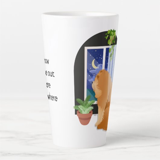 Tasse Latte OUI IL Y A QUELQUE PART Chow personnaliser texte (Devant)