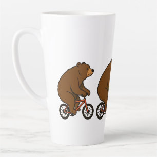 Tasse Latte Ours à vélo – Ambiance de Randonnée Sauvage