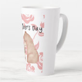 Tasse Latte Ours chaud Hug avec Fleur rose Amour (Angle droit)