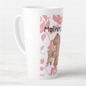 Tasse Latte Ours chaud Hug avec Fleur rose Amour (Angle gauche)