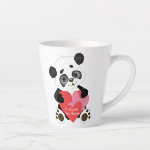 Tasse Latte Ours de panda mignon et amoureux