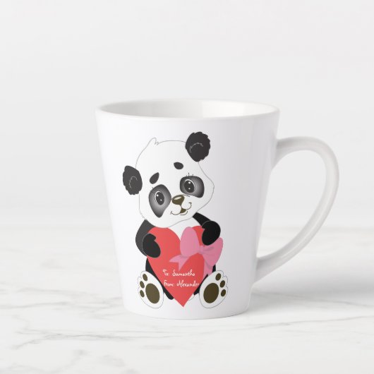 Tasse Latte Ours de panda mignon et amoureux (Droite)