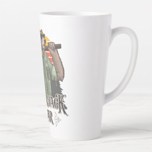 Tasse Latte Ours drôle habillé en bûcheron (Droite)