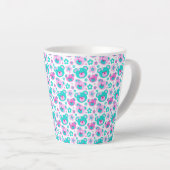 Tasse Latte Ours en peluche graphique face aqua rose (Angle droit)