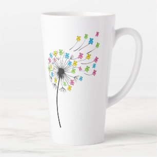 Tasse Latte Ours mignons volants flux de pissenlit