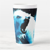 Tasse Latte "Ours Polaire En Colère" Belle Peinture. Commandez (Devant)