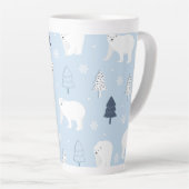 Tasse Latte Ours polaires mignons (Angle droit)