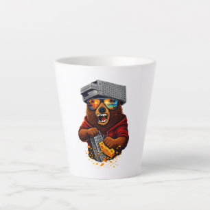 Tasse Latte Ours Rétro Avec Chapeau Râpe À Fromage et Lunettes