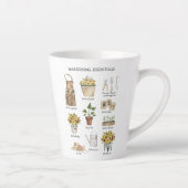 Tasse Latte Outils de jardinage à l'aquarelle Tournesol Jardin (Droite)