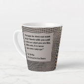 Tasse Latte Owl, Rockefeller, citation, 2 côtés, (Angle gauche)