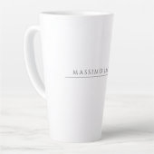 Tasse Latte Own Name Calligraphy Chic Plain Simple Black White (Angle gauche)