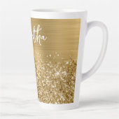 Tasse Latte Pailleté Nom Glam Or (Droite)