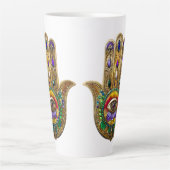 Tasse Latte Painted Gold Hamsa Amethyst Ruby Third Eye (Devant)