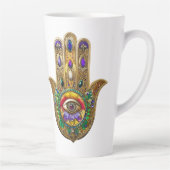Tasse Latte Painted Gold Hamsa Amethyst Ruby Third Eye (Droite)