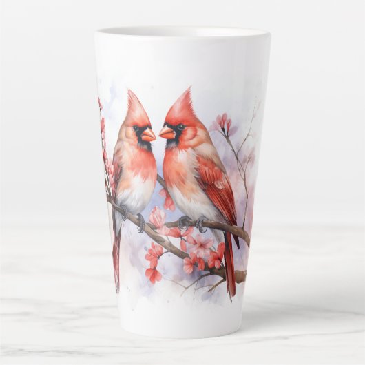 Tasse Latte Paire cardinale d'hiver 1 (Devant)