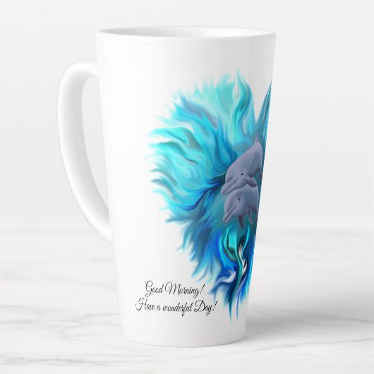 Tasse Latte Paire de dauphins (Angle gauche)