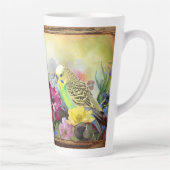 Tasse Latte Paire de perruches et de Fleurs sauvages (Droite)