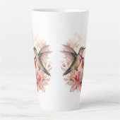 Tasse Latte Paire d'oiseaux avec fleurs (Devant)