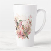Tasse Latte Paire d'oiseaux avec fleurs (Droite)