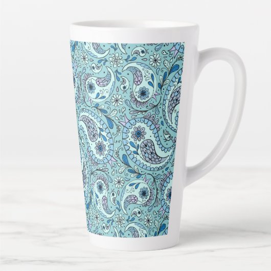 Tasse Latte Paisley en bleu bébé (Droite)