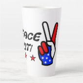 Tasse Latte Paix à l'Amérique ! (Devant)