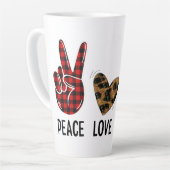Tasse Latte Paix, Amour et Cupidon (Angle gauche)