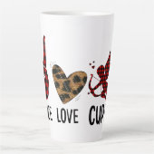 Tasse Latte Paix, Amour et Cupidon (Devant)