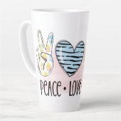 Tasse Latte Paix, amour et Pâques (Angle gauche)