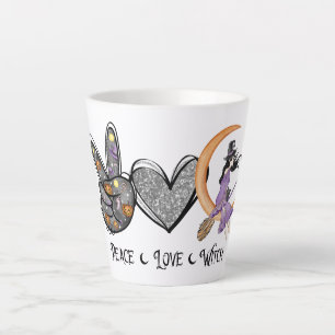 Tasse Latte Paix, Amour, Sorcière