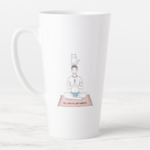 Tasse Latte Paix Intérieure, Chat Extérieur
