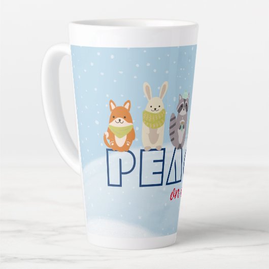 Tasse Latte Paix sur Terre Animaux des bois (Angle gauche)