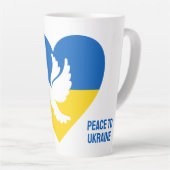 Tasse Latte Paix textuelle à l'Ukraine (Angle droit)