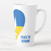 Tasse Latte Paix textuelle à l'Ukraine (Droite)