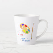 Tasse Latte Palette d'art avec pinceau et texte en blanc (Droite)