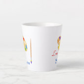 Tasse Latte Palette d'art avec pinceau et texte en blanc (Devant)