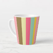 Tasse Latte Palette de couleurs rayées d'été (Angle gauche)