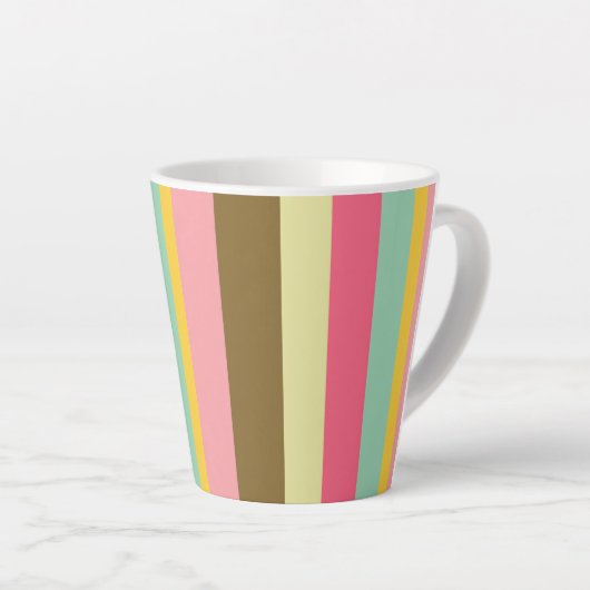 Tasse Latte Palette de couleurs rayées d'été (Angle droit)