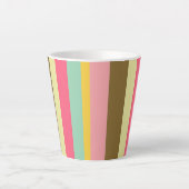 Tasse Latte Palette de couleurs rayées d'été (Devant)