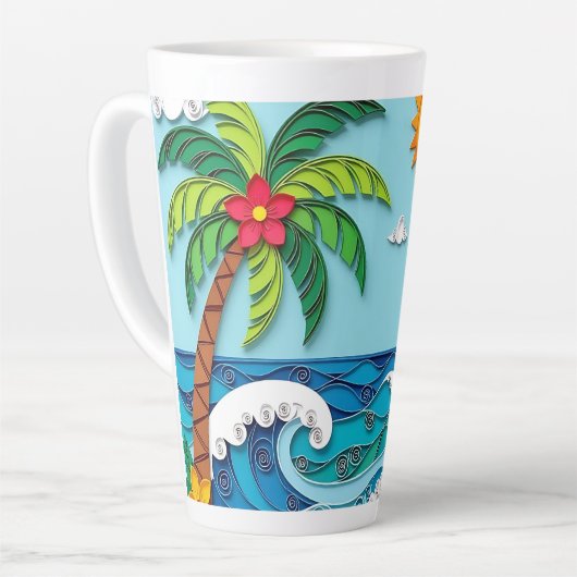 Tasse Latte Palm Trees on the Beach (Angle gauche)